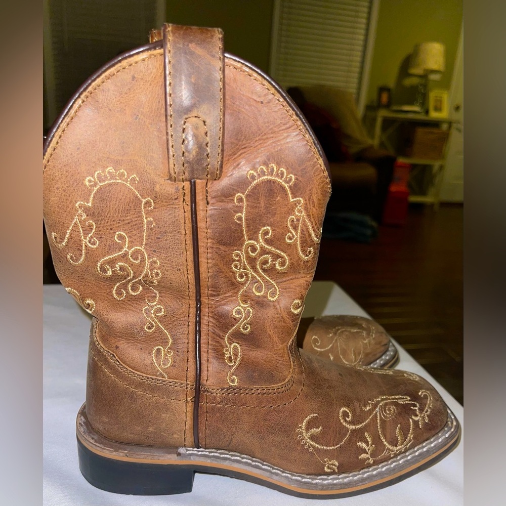 Smoky Mountain Boot Children 12 Marilyn leather square toe western brown 3845C